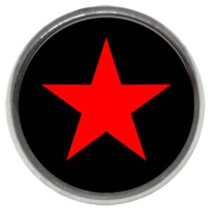 Titanium Internally Threaded Ikon Disc - Red Star on Black