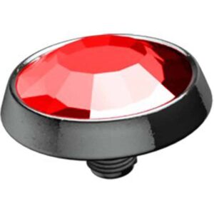 Titanium Internally Threaded Jewelled Disc - Red