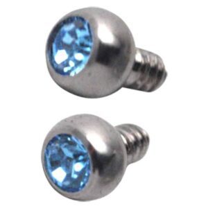 Titanium Internally Threaded Micro Jewelled Balls - Light Blue <span class="custom_location">9E02UK</span>