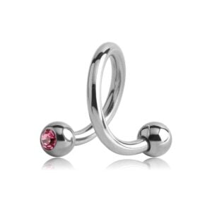 Titanium Jewelled Body Spirals - Pink