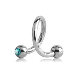 Titanium Jewelled Body Spirals - TI-Glo - Blue Zircon