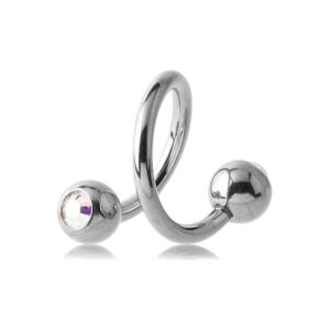 Titanium Jewelled Body Spirals - TI-Glo - Crystal AB