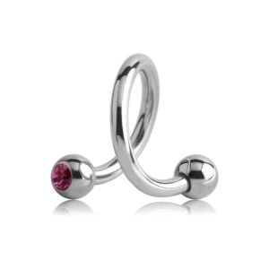 Titanium Jewelled Body Spirals - TI-Glo - Fuchsia
