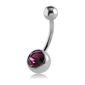 Titanium Jewelled Navel Banana Bells - TI-Glo / Purple