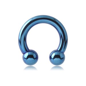 Titanium Large Gauge Circular Barbell - Blue