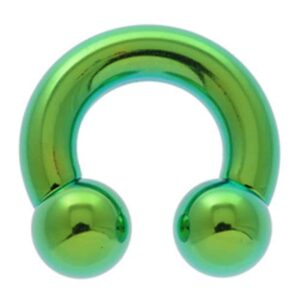Titanium Large Gauge Circular Barbell - Green