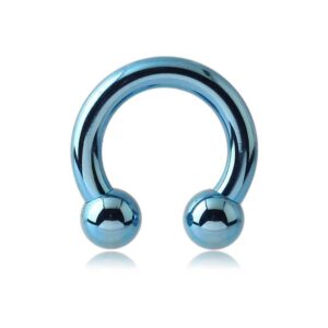 Titanium Large Gauge Circular Barbell - Light Blue