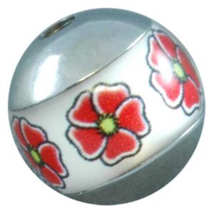 Titanium Meridian Threaded Ball - Flowers