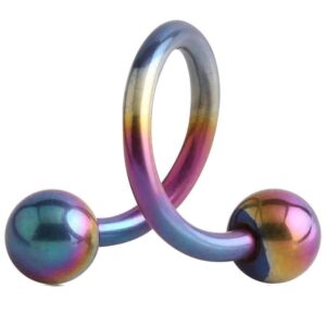 Titanium Micro Body Spiral - Rainbow