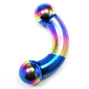 Titanium Prince Bell Curved Barbell - Rainbow