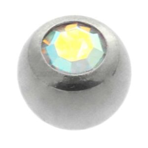 Titanium Threaded Jewelled Balls - TI-Glo - AB Crystal