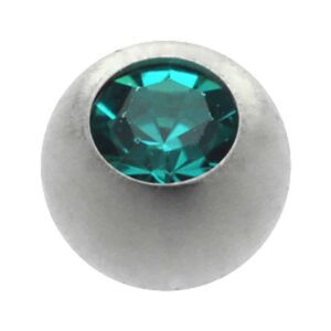 Titanium Threaded Jewelled Balls - TI-Glo - Blue Zircon