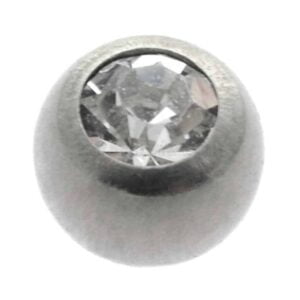 Titanium Threaded Jewelled Balls - TI-Glo - Clear
