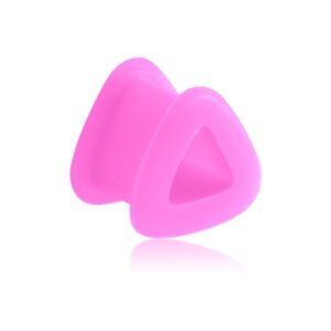 Triangle Silicon Flesh Tunnel - Pink