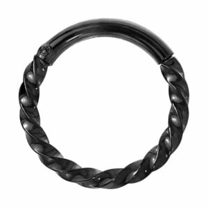 Twisted Black Hinged Segment Ring
