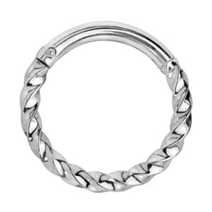 Twisted Surgical Steel Hinged Segment Ring