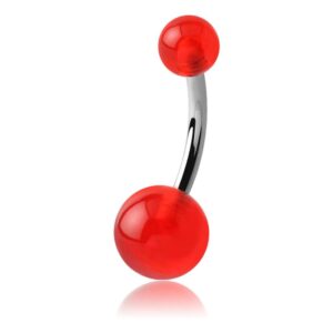 Ultra Violet UV Fluoro Double Navel Banana Bell - Red