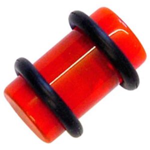 Ultra Violet UV Fluoro Flesh Plug - Red