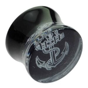 UV Anchor Flesh Plug - Black