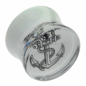 UV Anchor Flesh Plug - White <span class="custom_location">- 59A10UK</span>