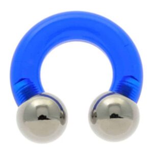 UV Steel Large Gauge Circular Barbell - Blue