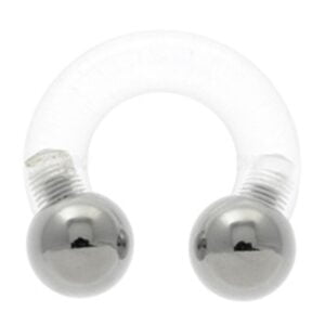 UV & Steel Large Gauge Circular Barbell - Clear