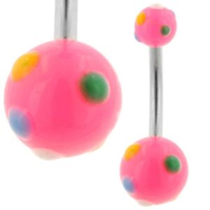 UV Belly Bar (Pink Polka Dot)