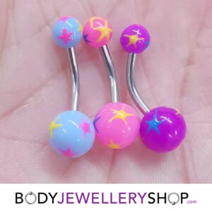 UV Belly Bar (Pink Starburst)