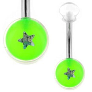 UV Belly Button Bar (Green Star)