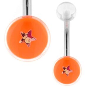 UV Belly Button Bar (Orange Star)