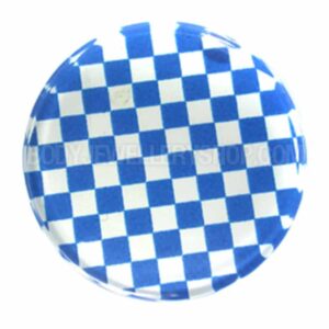 UV Chessboard Flesh Plug - Blue