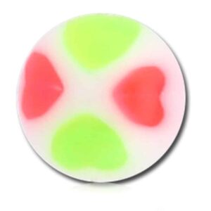 UV Micro Heart Balls - Green and Pink