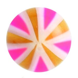 UV Multi Stripe Balls Pink Yellow and White