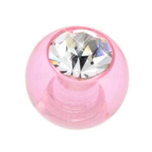 UV Threaded Jewelled Ball - Pink