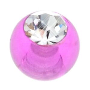 UV Threaded Jewelled Ball - Purple