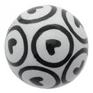 White Acrylic Threaded Circle Hearts Ball