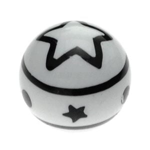 White Acrylic Threaded Ball - Ring Stars