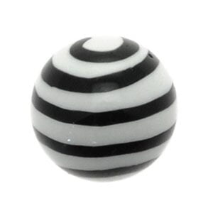 White Acrylic Threaded Ball - Spiral
