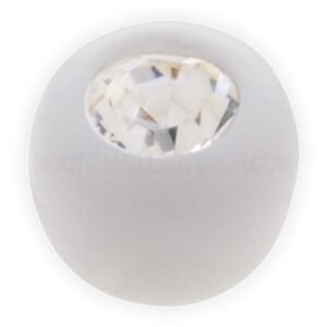 White Bio-Flex Jewelled Push-Fit Ball - Clear