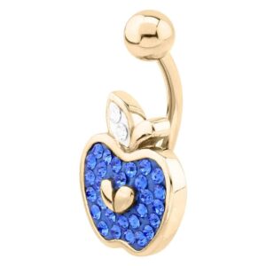 Zircon Gold Crystalline Jewelled Navel Banana bell