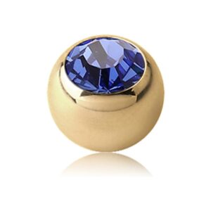 Zircon Gold Threaded Jewelled Balls - Dark Blue