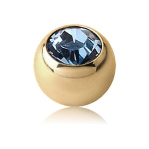 Zircon Gold Threaded Jewelled Balls - Light Blue
