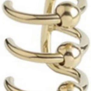 Zircon Steel Clip On Ear Cuff - 3 BCRs