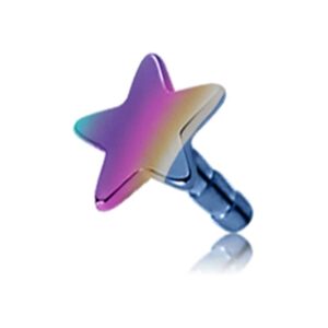 Rainbow Titanium Push-Fit Star