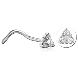 Surgical Steel Curved Jewelled Nose Studs