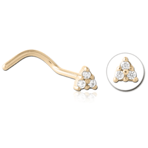 Zircon Gold Coated Surgical Steel Nose Studs