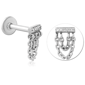 Surgical Steel Internally Threaded Jewelled Micro Labret