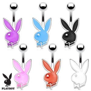 Petite 16G Enamel Playboy Bunny Belly Bar