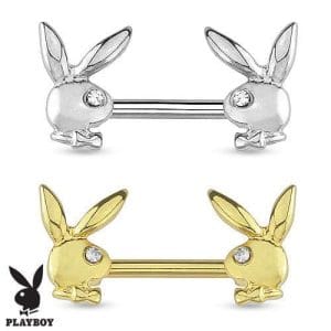 Playboy Bunny Nipple Bar With CZ Gemmed Eyes